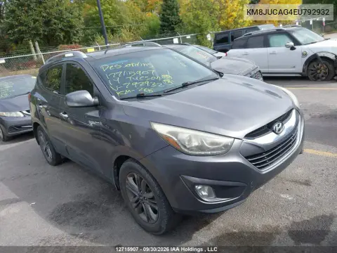 KM8JUCAG4EU792932 — 2014 Hyundai Tucson, Сзади, фото до ремонта