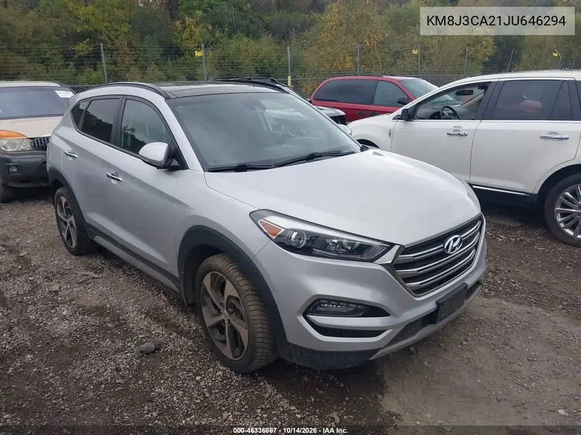 KM8J3CA21JU646294 — 2018 Hyundai Tucson, фото 2 с аукциона IAAI, Задняя часть слева