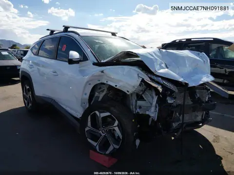5NMJCCAE7NH091881 — 2022 Hyundai Tucson, Передняя часть, фото до ремонта