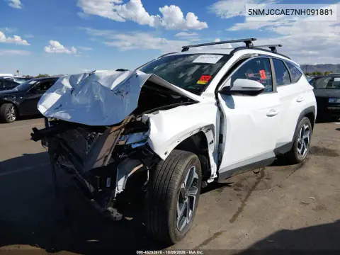 2022 Hyundai Tucson Sel VIN 5NMJCCAE7NH091881 фото 2