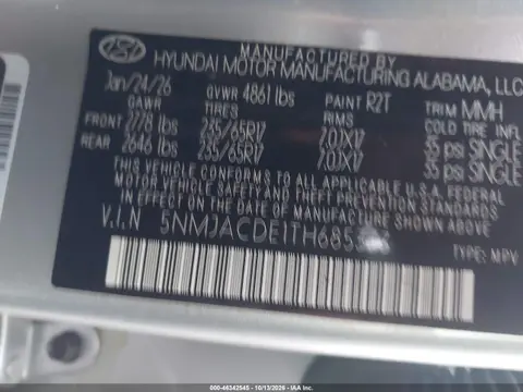 2026 Hyundai Tucson Se VIN 5NMJACDE1TH685333 фото 10