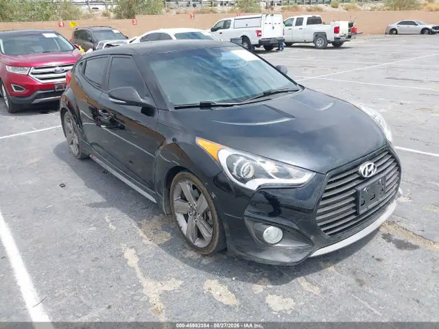 KMHTC6AE1EU208191 — 2014 Hyundai Veloster Turbo W/Blue, Передняя и задняя части (Front & Rear), фото до ремонта