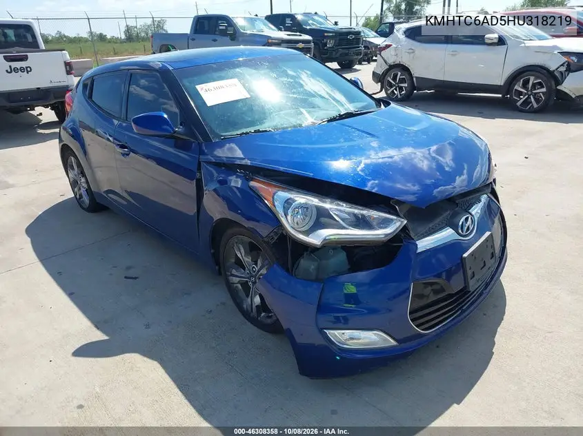 2017 Hyundai Veloster Value Edition VIN KMHTC6AD5HU318219 фото 2
