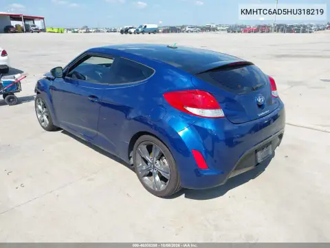 2017 Hyundai Veloster Value Edition VIN KMHTC6AD5HU318219 фото 4