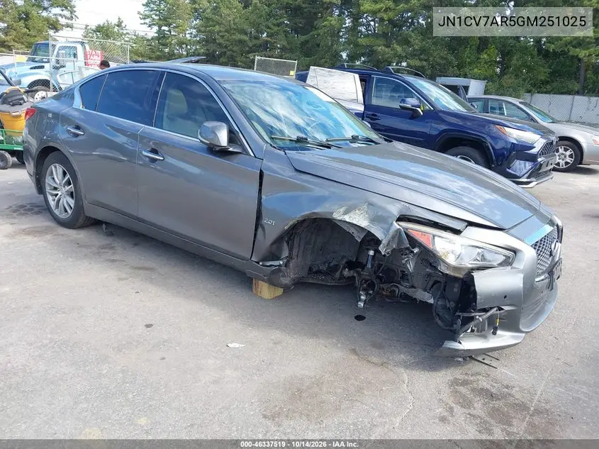 JN1CV7AR5GM251025 Infiniti Q50 2016 — повреждение Передняя часть, фото до ремонта