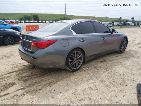 2017 Infiniti Q50 3.0T Premium VIN JN1EV7AP2HM743875 фото 5