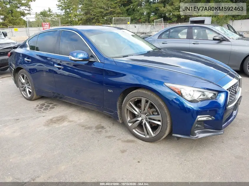 JN1EV7AR0KM592463 Infiniti Q50 2019 — повреждение Задняя часть, фото до ремонта