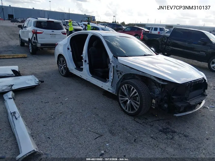 JN1EV7CP3NM310137 — 2022 Infiniti Q50, фото 2 с аукциона IAAI, Боковая часть