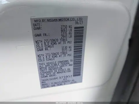 2023 Infiniti Qx60 Sensory Awd VIN 5N1DL1GS6PC375952 фото 9