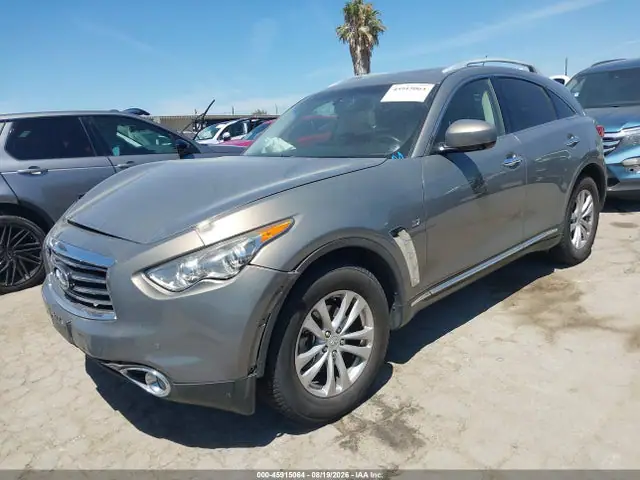 JN8CS1MU1FM381289 — 2015 Infiniti QX70, фото 2 с аукциона IAAI 14.10.2026, Передняя часть