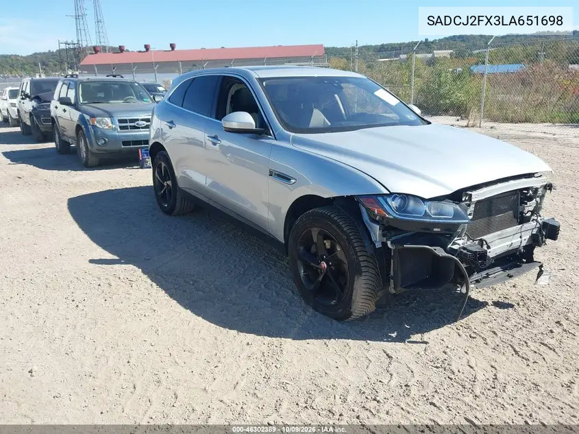 2020 Jaguar F-Pace Premium P250 Awd Automatic VIN SADCJ2FX3LA651698 фото 2