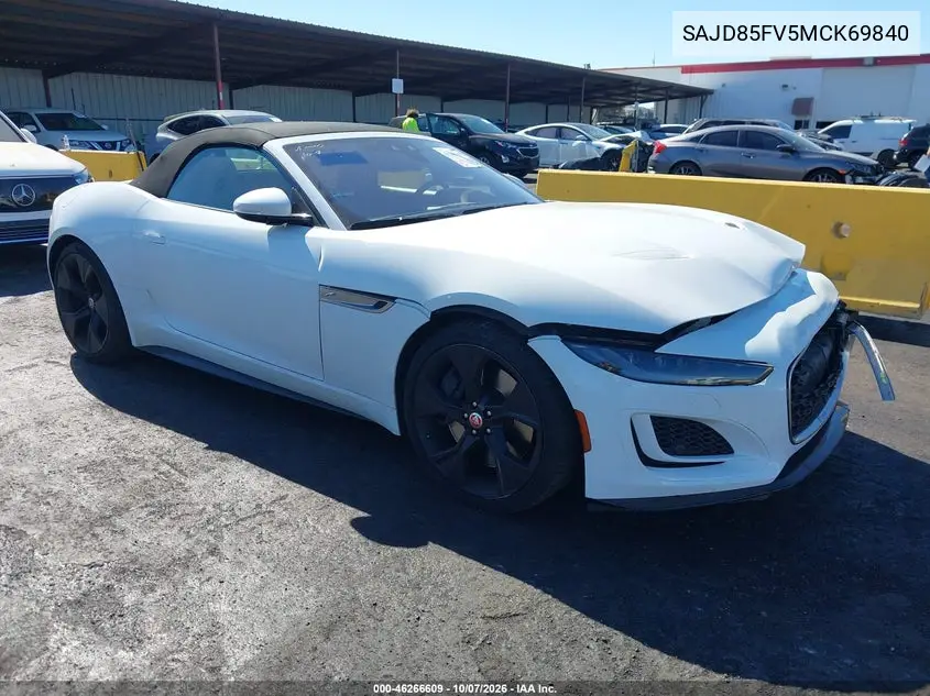 2021 Jaguar F-Type R-Dynamic Awd Automatic VIN SAJD85FV5MCK69840 фото 2