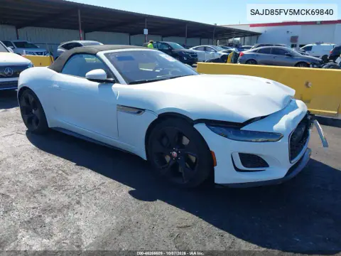 SAJD85FV5MCK69840 — 2021 Jaguar F-Type, Передняя часть, фото до ремонта