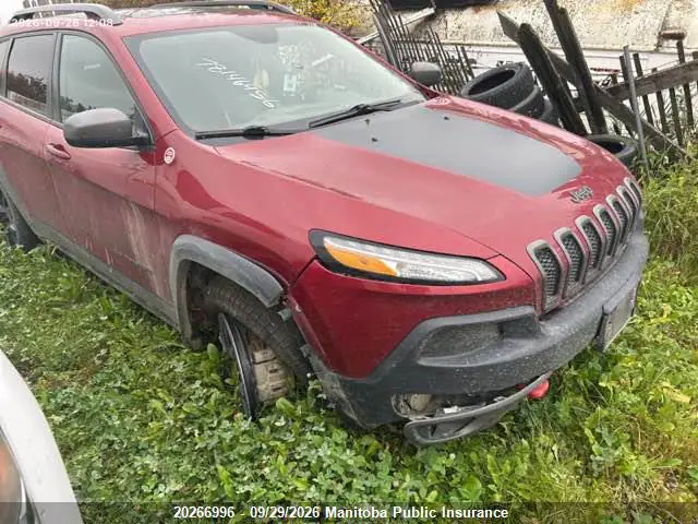 1C4PJMBB0HW525750 — 2017 Jeep Cherokee Trailhawk, Передняя часть (Front Window), фото до ремонта