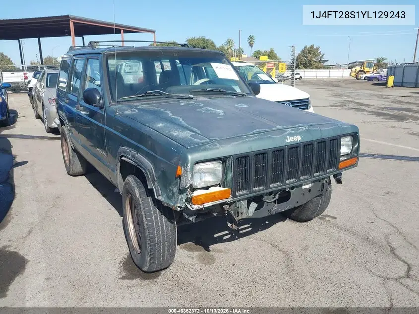 1J4FT28S1YL129243 — 2000 Jeep Cherokee, фото 2 с аукциона IAAI, Естественный износ