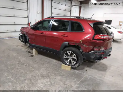 2015 Jeep Cherokee Trailhawk VIN 1C4PJMBS3FW511645 фото 4