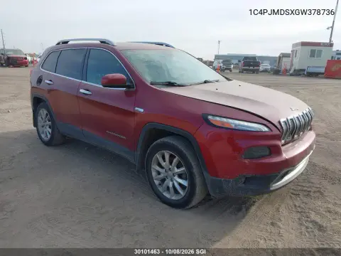 2016 Jeep Cherokee Limited VIN 1C4PJMDSXGW378736 фото 2
