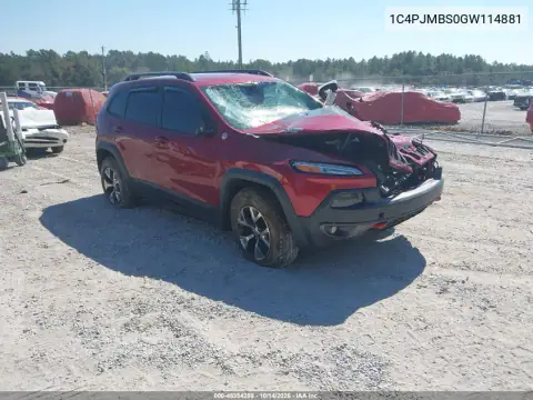 1C4PJMBS0GW114881 — 2016 Jeep Cherokee, фото 2 с аукциона IAAI, Передняя часть