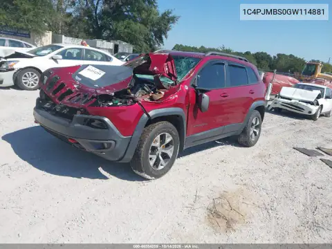 1C4PJMBS0GW114881 — 2016 Jeep Cherokee, фото 3 с аукциона IAAI, Передняя часть