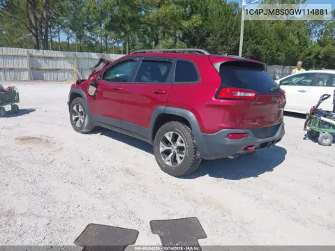 1C4PJMBS0GW114881 — 2016 Jeep Cherokee, фото 4 с аукциона IAAI, Передняя часть