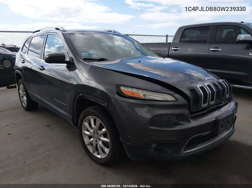 1C4PJLDB8GW239330 — 2016 Jeep Cherokee, фото 2 с аукциона IAAI, Передняя часть