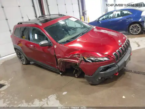 1C4PJMBB1HW663653 — 2017 Jeep Cherokee, Передняя часть, фото до ремонта