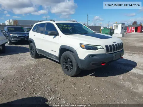 2019 Jeep Cherokee Trailhawk VIN 1C4PJMBX1KD147274 фото 2