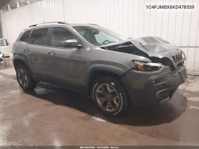 2019 Jeep Cherokee Trailhawk 4X4 VIN 1C4PJMBX6KD478559 фото 1