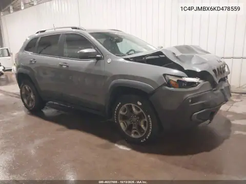1C4PJMBX6KD478559 — 2019 Jeep Cherokee, Передняя часть, фото до ремонта