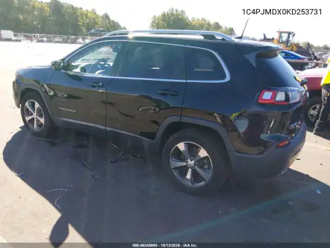 1C4PJMDX0KD253731 — 2019 Jeep Cherokee, фото 4 с аукциона IAAI, Передняя часть