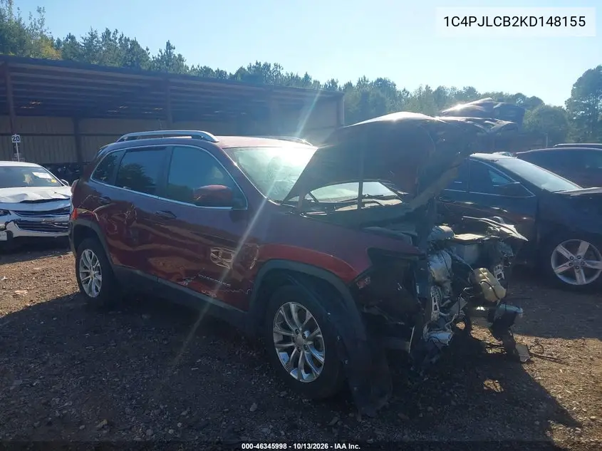 1C4PJLCB2KD148155 Jeep Cherokee 2019 — повреждение Передняя часть, фото до ремонта