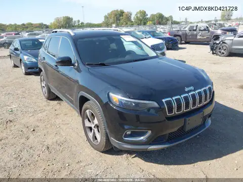 1C4PJMDX8KD421728 — 2019 Jeep Cherokee, Передний левый, фото до ремонта
