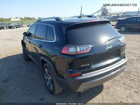1C4PJMDX8KD421728 — 2019 Jeep Cherokee, фото 4 с аукциона IAAI, Передний левый