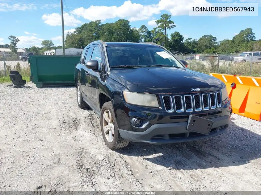 2014 Jeep Compass Sport VIN 1C4NJDBB3ED567943 фото 2