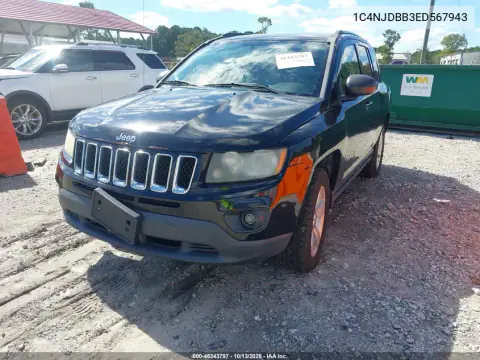 2014 Jeep Compass Sport VIN 1C4NJDBB3ED567943 фото 3