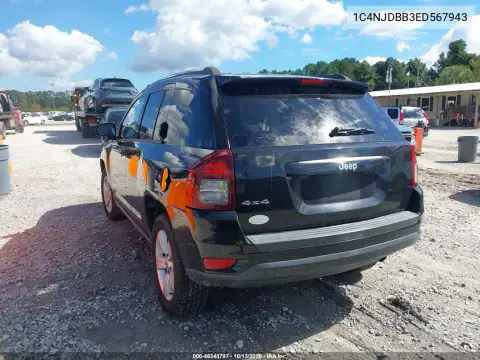 2014 Jeep Compass Sport VIN 1C4NJDBB3ED567943 фото 4
