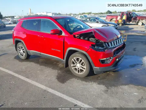 3C4NJCBB3KT743549 — 2019 Jeep Compass, Передняя часть, фото до ремонта