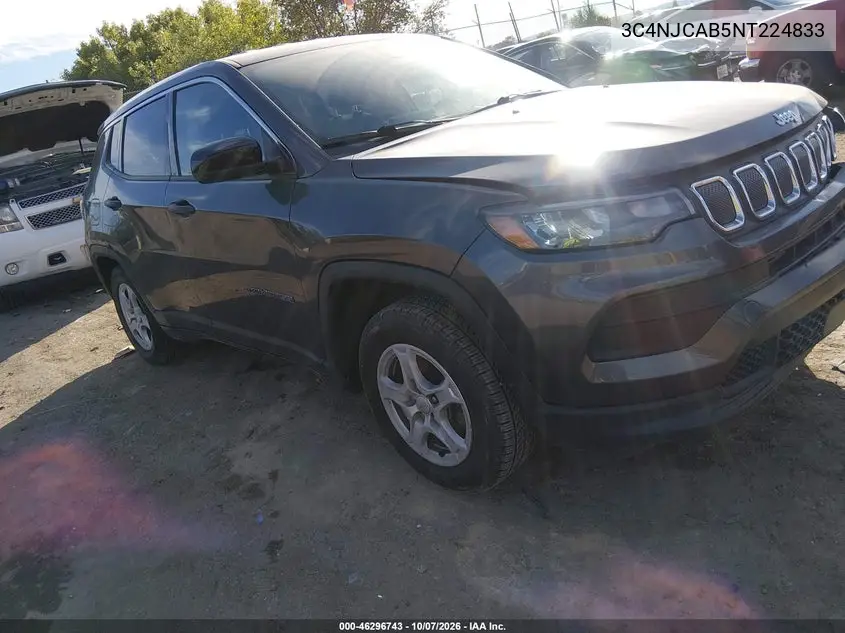 2022 Jeep Compass Sport Fwd VIN 3C4NJCAB5NT224833 фото 2