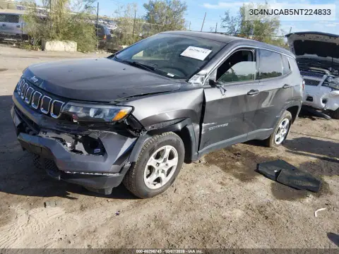 2022 Jeep Compass Sport Fwd VIN 3C4NJCAB5NT224833 фото 3