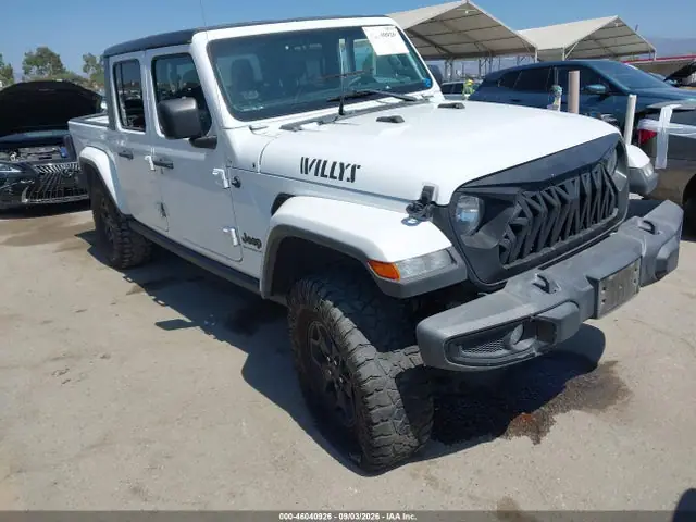 1C6HJTAG1PL526201 — 2023 Jeep Gladiator Willys 4X4, Передняя часть слева (Left Front), фото до ремонта