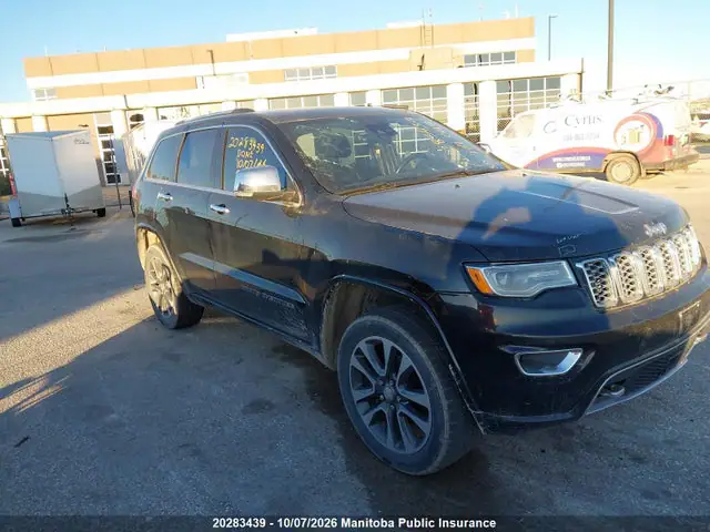 1C4RJFCG7HC761599 — 2017 Jeep Grand Cherokee Overland, Град (Hail), фото до ремонта