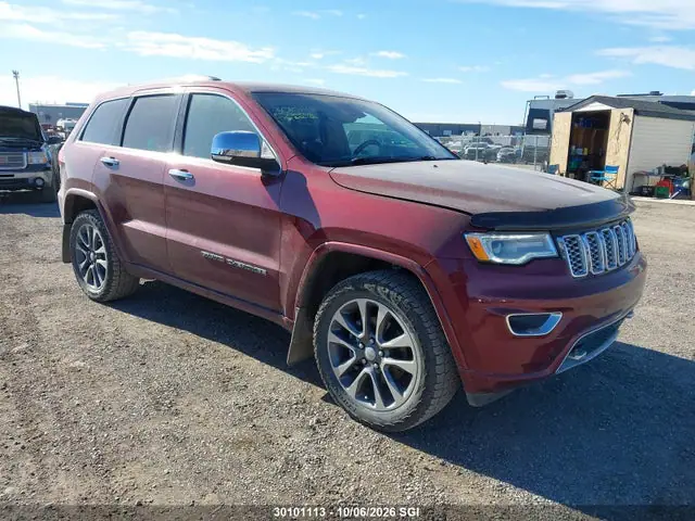 1C4RJFCG0JC262746 — 2018 Jeep Grand Cherokee Overland, Град (Hail), фото до ремонта