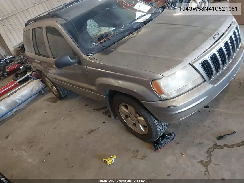 1J4GW58N41C521081 Jeep Grand Cherokee 2001 — повреждение Полный пожар, фото до ремонта