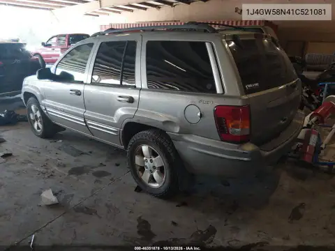 1J4GW58N41C521081 — 2001 Jeep Grand Cherokee, фото 3 с аукциона IAAI, Полный пожар