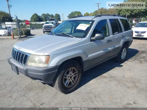2003 Jeep Grand Cherokee Laredo VIN 1J4GW48S13C503494 фото 3