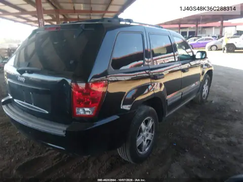 2006 Jeep Grand Cherokee Laredo VIN 1J4GS48K36C288314 фото 5
