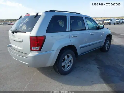 2007 Jeep Grand Cherokee Laredo VIN 1J8GR48K07C567005 фото 4