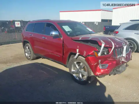 1C4RJEBG8EC490589 — 2014 Jeep Grand Cherokee, Передняя часть, фото до ремонта