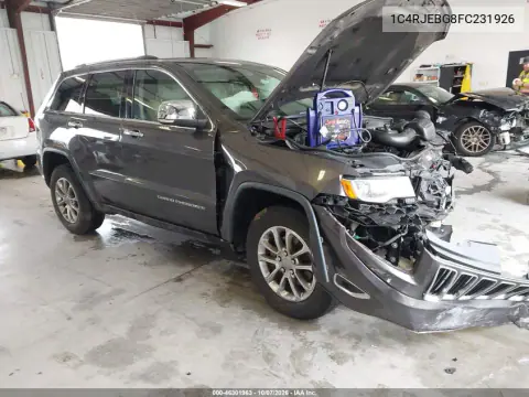 1C4RJEBG8FC231926 — 2015 Jeep Grand Cherokee, Передняя часть, фото до ремонта