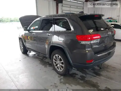 2015 Jeep Grand Cherokee Limited VIN 1C4RJEBG8FC231926 фото 3